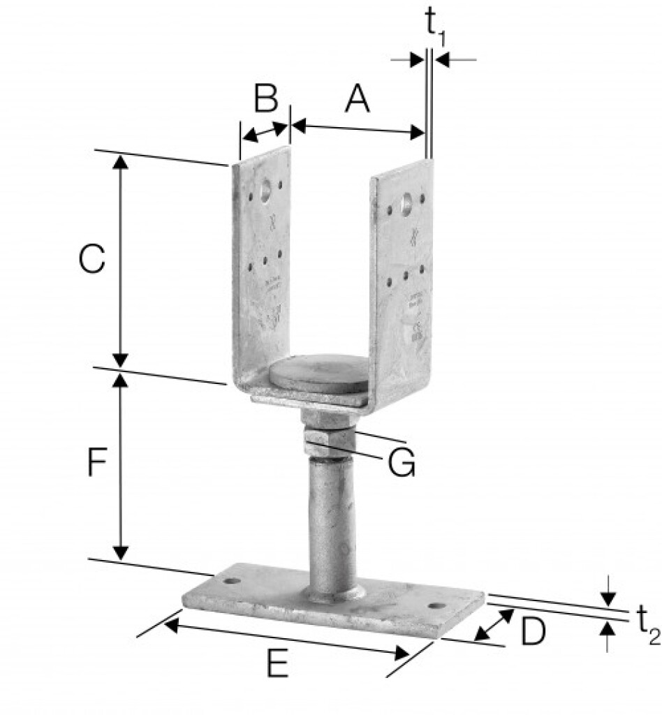 Stützenfüße Vario PVDB80G-B
